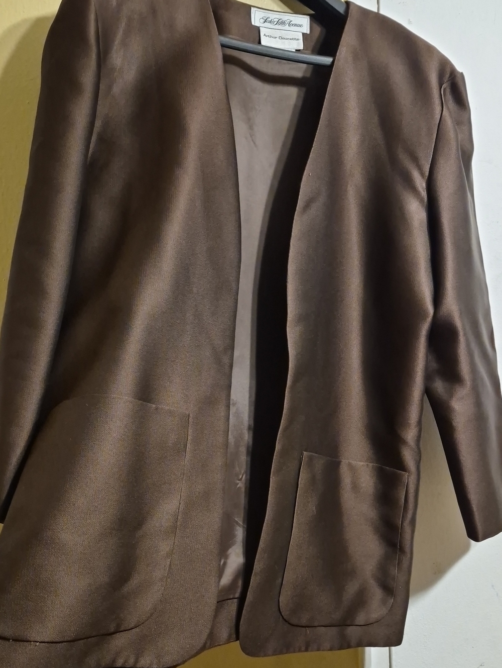 Saks Fifth Avenue Arthur Doucette Women's 2-pc Skirt Suit Brown Size 16